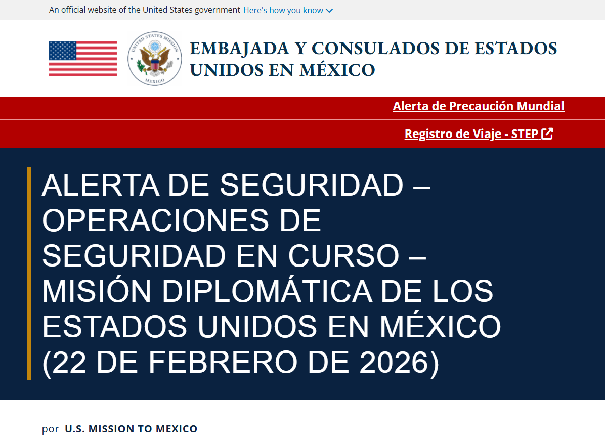 La embajada de EEUU en México emitió una alerta a sus ciudadanos tras la muerte de “El Mencho”