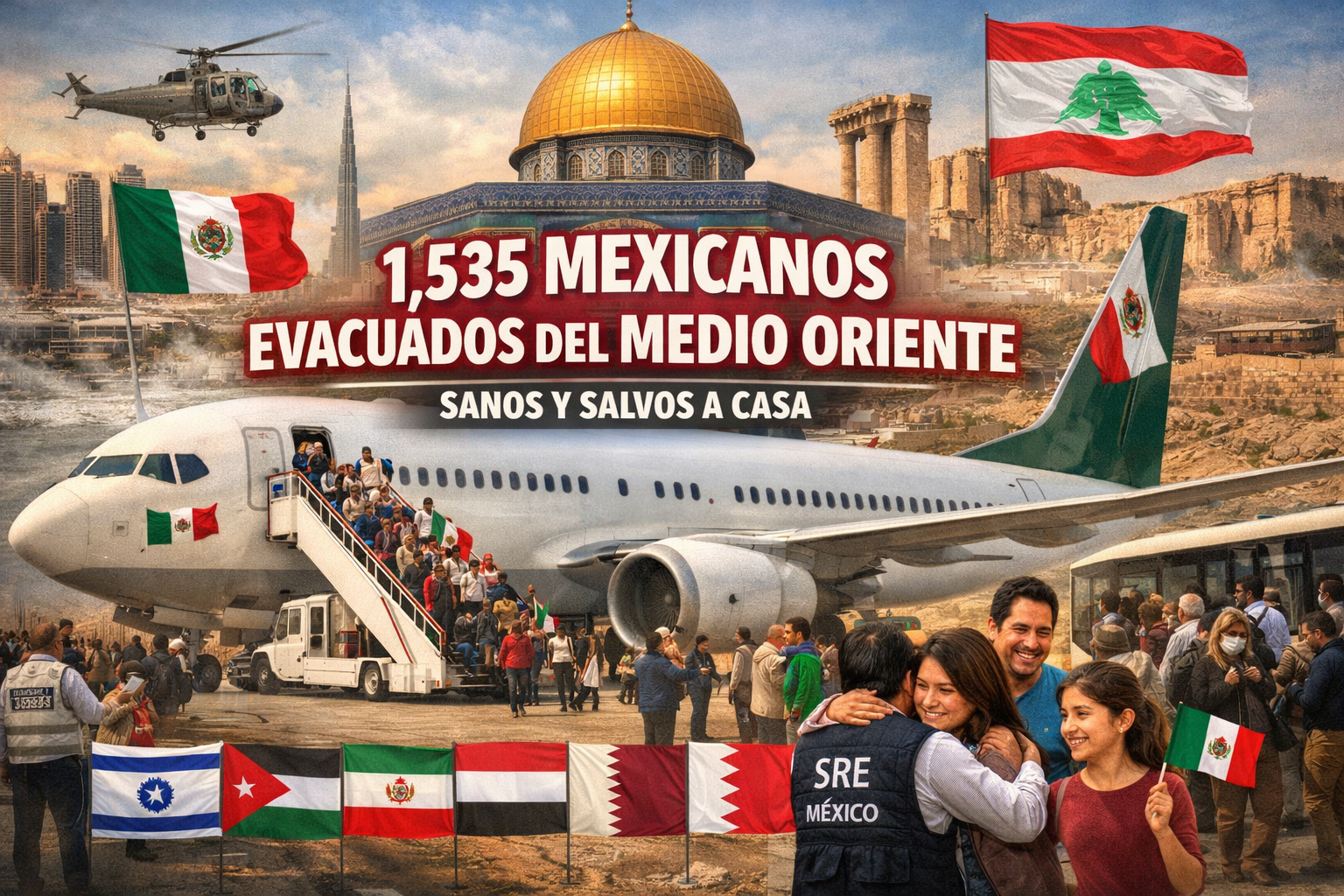 SRE ha evacuado a más de 1,535 mexicanos desde Medio Oriente